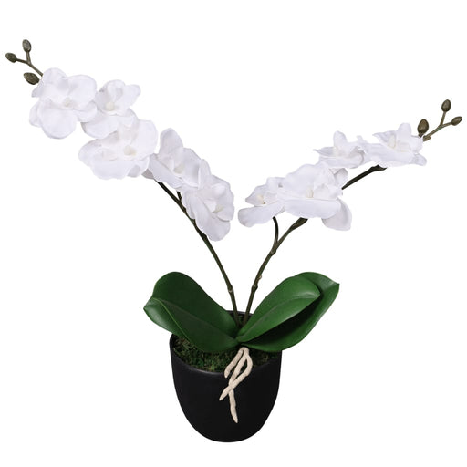Plantă artificială orhidee cu ghiveci, 30 cm, alb - WALTI WALTI