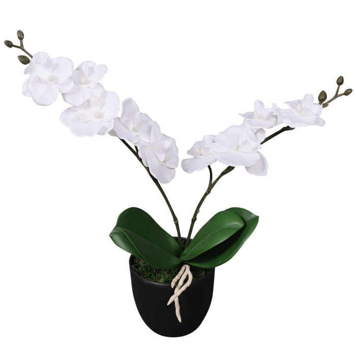 Plantă artificială orhidee cu ghiveci, 30 cm, alb - WALTI WALTI