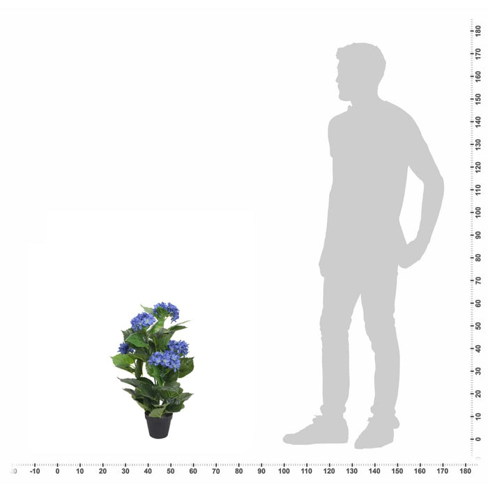 Plantă artificială hydrangea cu ghiveci, 60 cm, albastru - WALTI WALTI