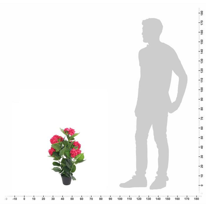 Hortensie artificială cu ghiveci 60 cm, roșie - WALTI WALTI