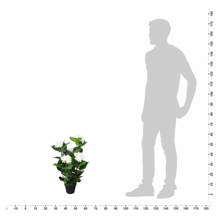 Plantă artificială Hydrangea cu ghiveci, 60 cm, alb - WALTI WALTI