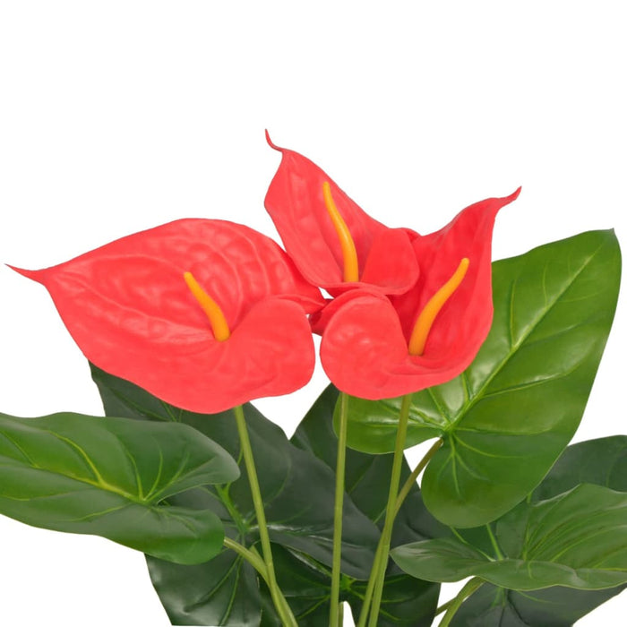 Plantă artificială Anthurium cu ghiveci, 45 cm, roșu și galben - WALTI WALTI