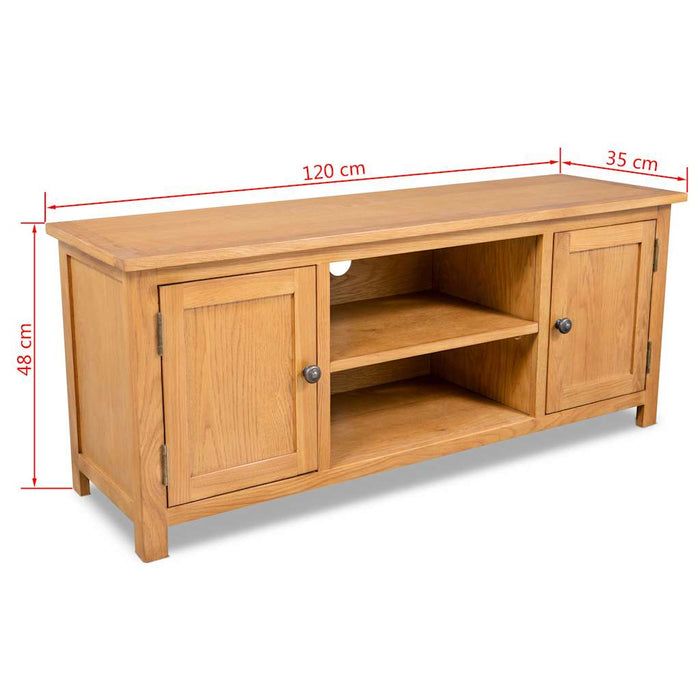 Comodă TV, 120 x 35 x 48 cm, lemn masiv de stejar WALTI