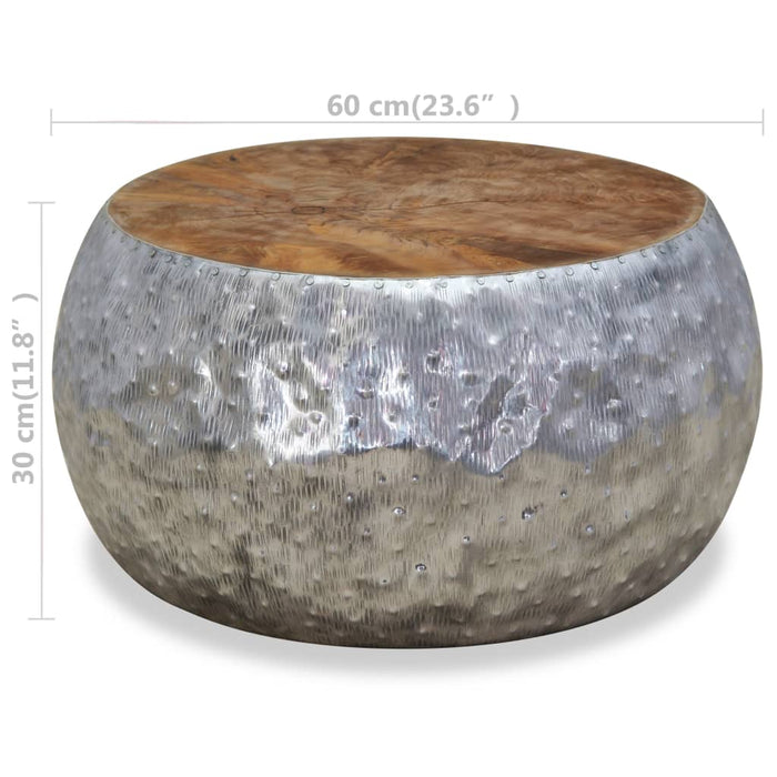Măsuță de cafea din aluminiu și tec, 60 x 60 x 30 cm - WALTI WALTI
