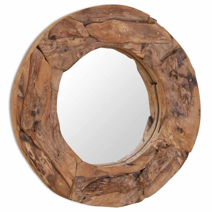 Oglindă decorativă Lemn de tec 60 cm Rotundă WALTI