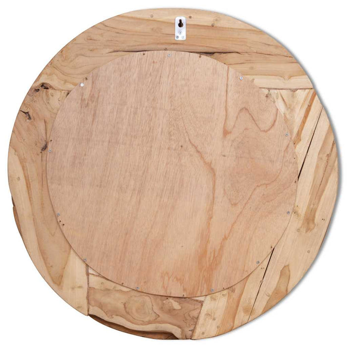 Oglindă decorativă, lemn de tec, 80 cm, rotundă WALTI