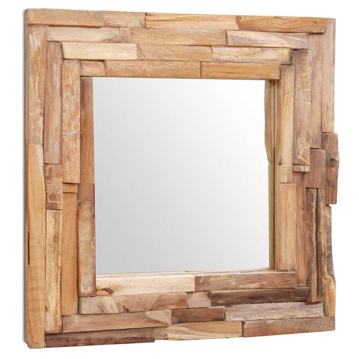 Oglindă decorativă din lemn de tec, 60 x 60 cm, pătrat - WALTI WALTI