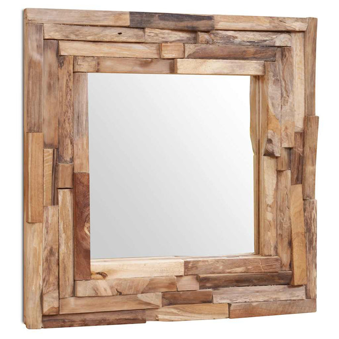 Oglindă decorativă din lemn de tec, 60 x 60 cm, pătrat - WALTI WALTI
