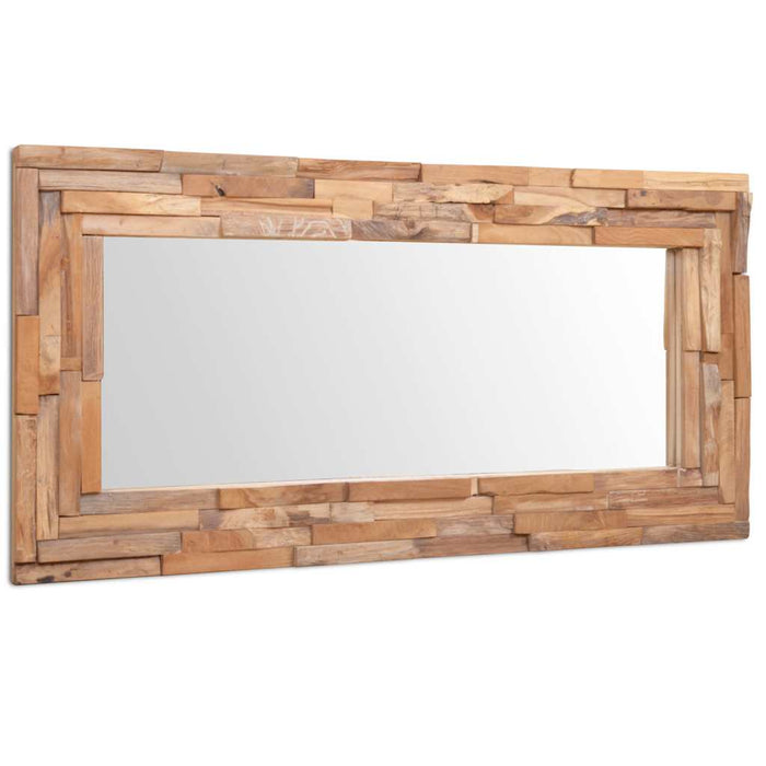 Oglindă decorativă din lemn de tec, 120 x 60 cm, dreptunghiular WALTI