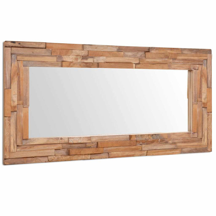 Oglindă decorativă din lemn de tec, 120 x 60 cm, dreptunghiular WALTI