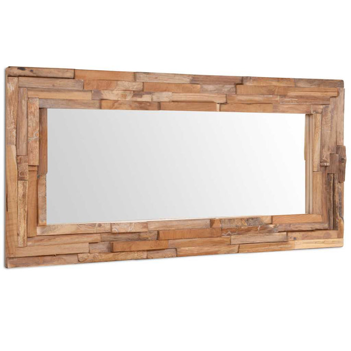 Oglindă decorativă din lemn de tec, 120 x 60 cm, dreptunghiular WALTI