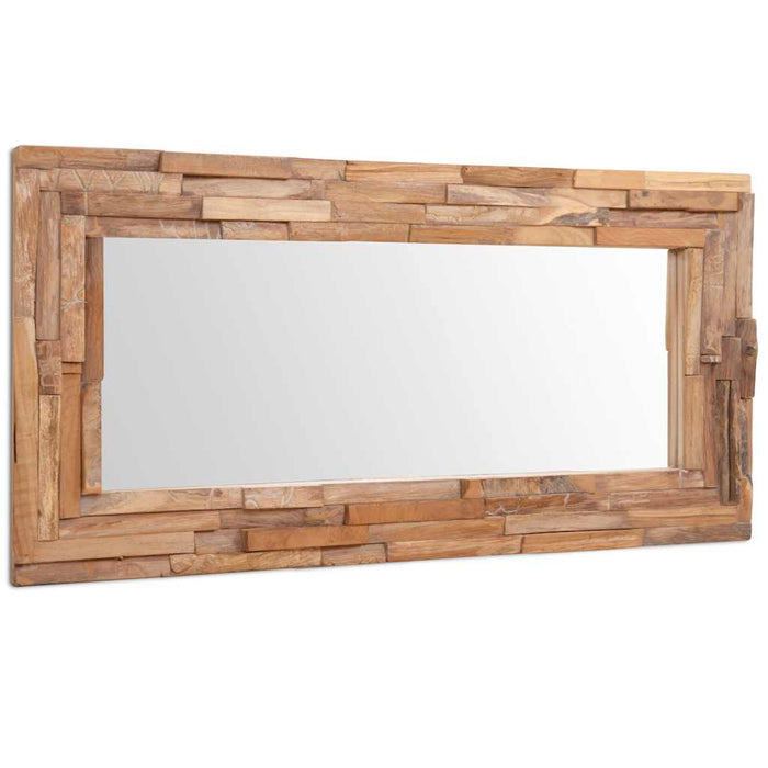 Oglindă decorativă din lemn de tec, 120 x 60 cm, dreptunghiular WALTI