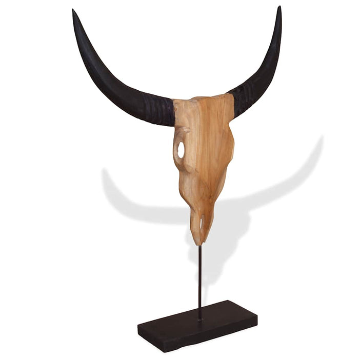 Sculptură craniu de taur, 66x15x88 cm, tec - WALTI WALTI