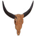Sculptură craniu de taur montaj pe perete 69x6x60 cm lemn tec - WALTI WALTI