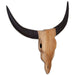 Sculptură craniu de taur montaj pe perete 69x6x60 cm lemn tec - WALTI WALTI