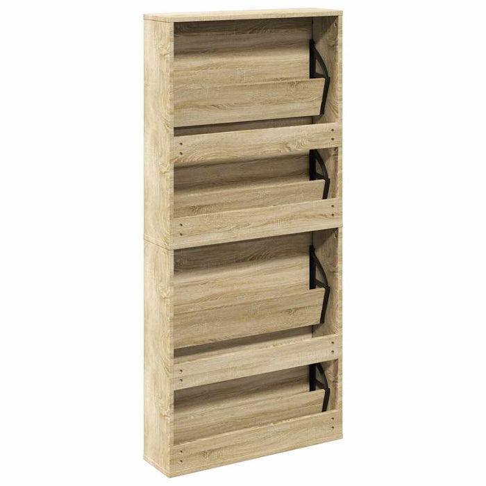 Pantofar cu 4 niveluri și oglindă, stejar, 63 x 17 x 134 cm - WALTI WALTI