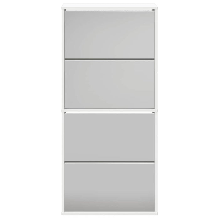 Pantofar cu 4 niveluri și oglindă, alb, 63 x 17 x 134 cm - WALTI WALTI