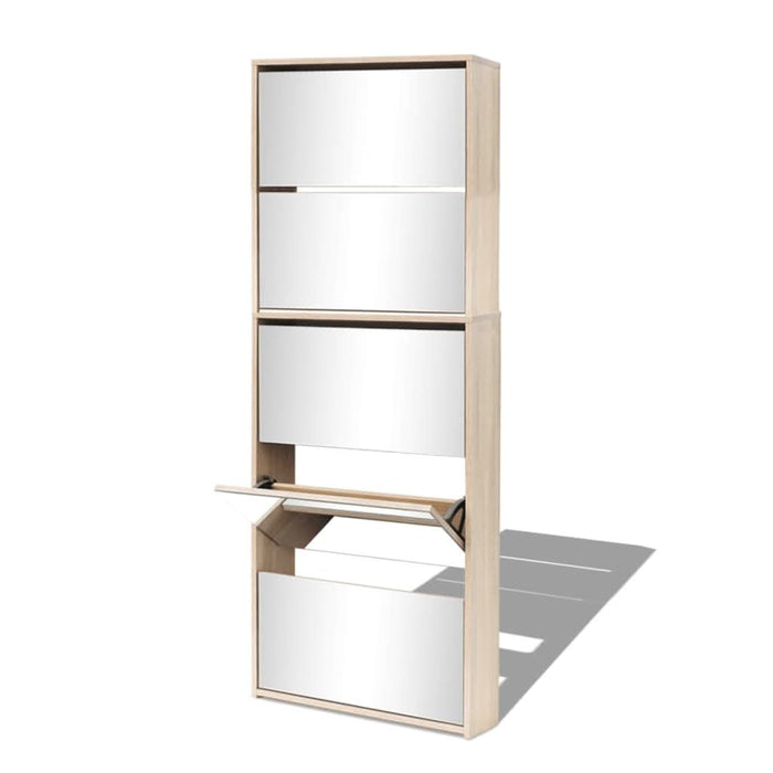 Pantofar cu 5 niveluri și oglindă, stejar, 63 x 17 x 169,5 cm - WALTI WALTI