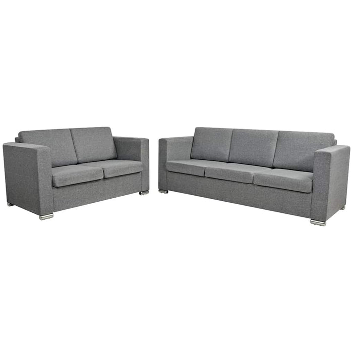 Set canapele, 2 piese, gri deschis, material textil - WALTI WALTI