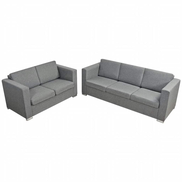 Set canapele, 2 piese, gri deschis, material textil - WALTI WALTI