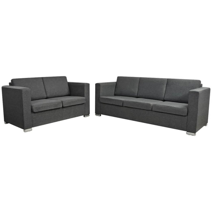 Set canapele, 2 piese, gri închis, material textil - WALTI WALTI
