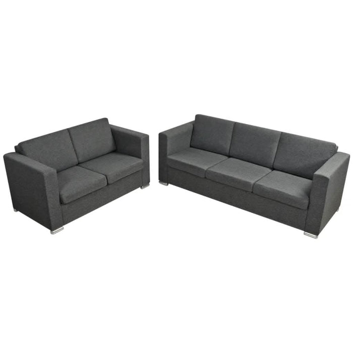 Set canapele, 2 piese, gri închis, material textil - WALTI WALTI