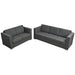 Set canapele, 2 piese, gri închis, material textil - WALTI WALTI
