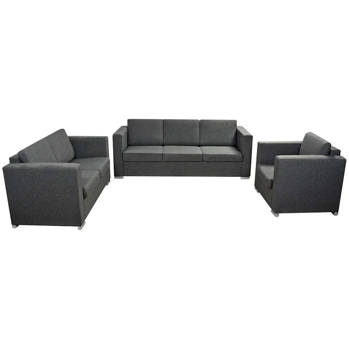 Set canapele, 3 piese, gri închis, material textil - WALTI WALTI