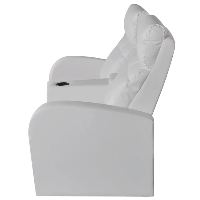 Canapea rabatabilă LED 2+3 locuri 2 piese alb piele artificială WALTI