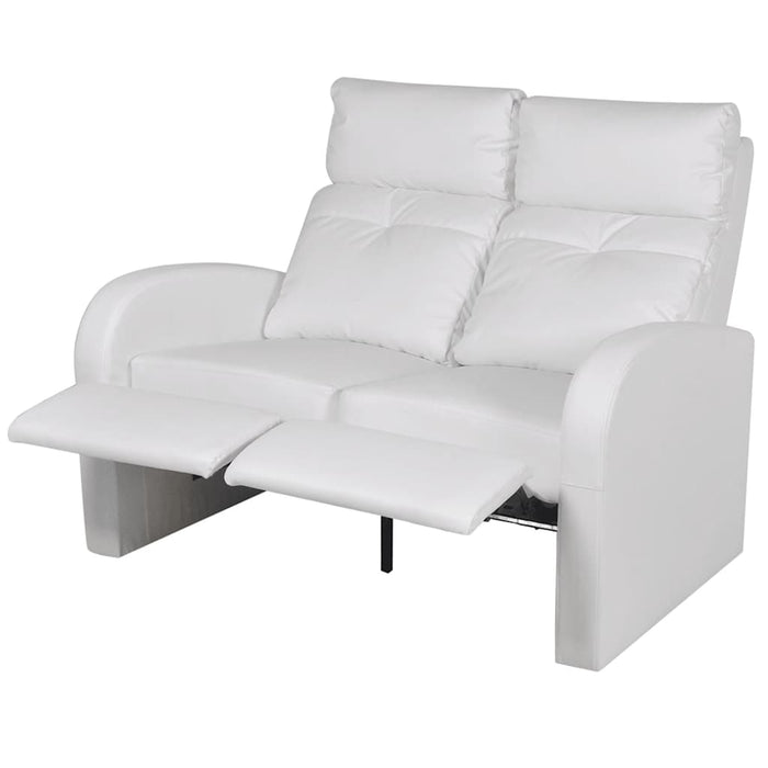 Canapea rabatabilă cu LED, 2+3 locuri, piele artificială, alb WALTI