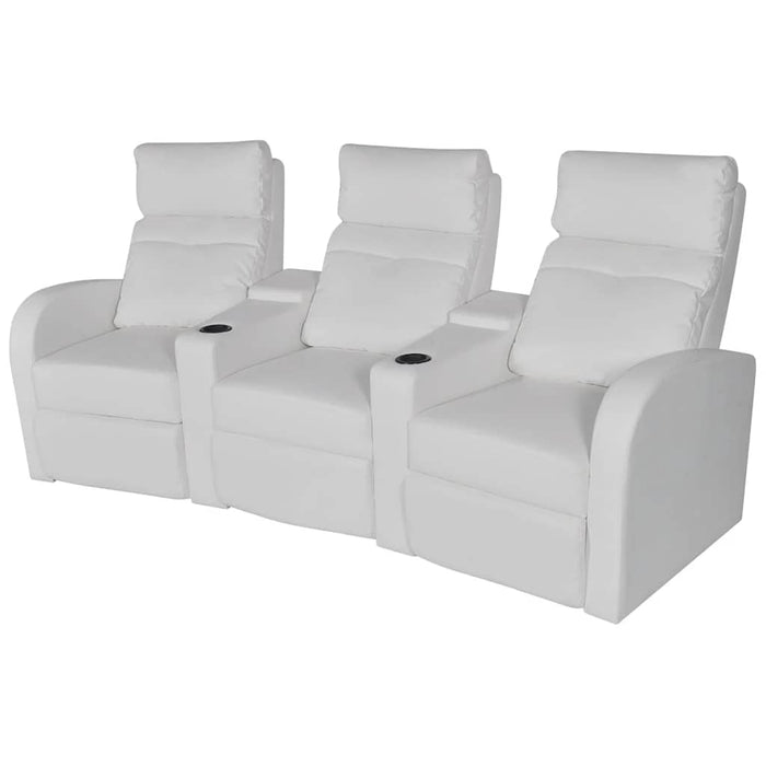 Canapea rabatabilă cu LED, 2+3 locuri, piele artificială, alb WALTI