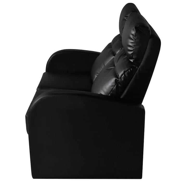 Canapea rabatabilă 2+3 locuri piele artificială 2 piese negru WALTI