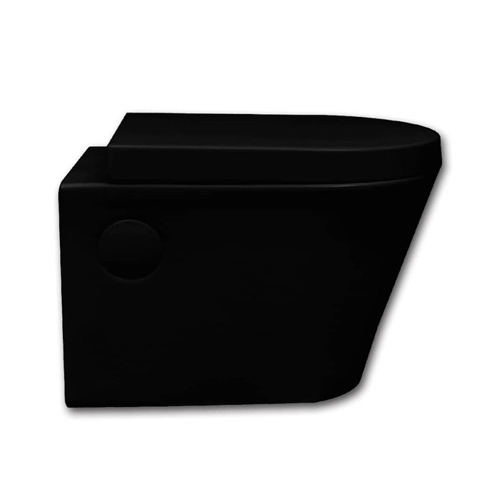 Vas toaletă suspendat cu rezervor încastrat, ceramică, negru WALTI