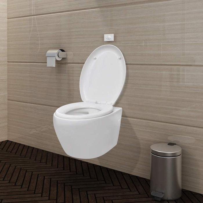 Toaletă suspendată cu rezervor încastrat ceramică albă WALTI