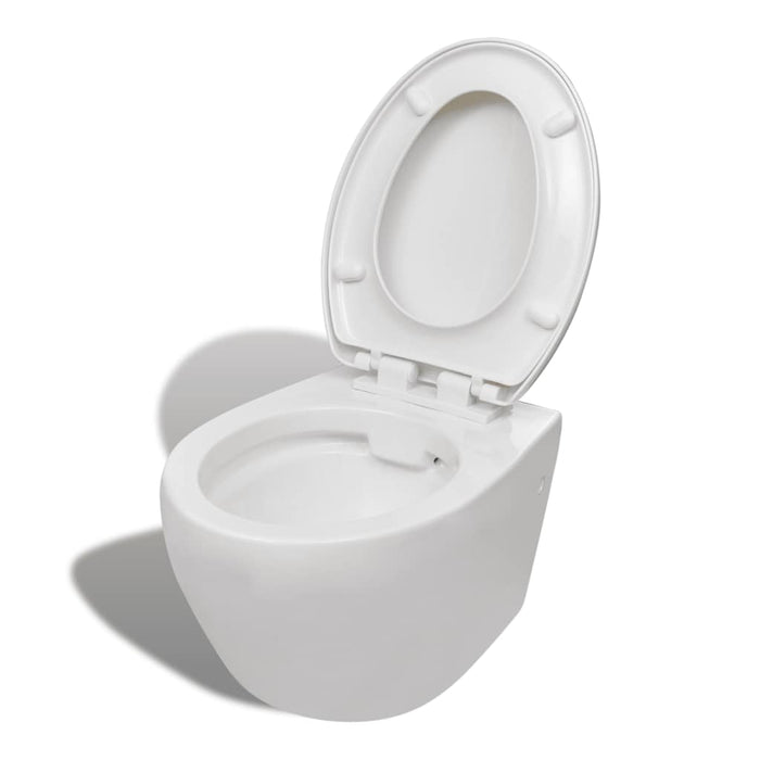 Toaletă suspendată cu rezervor încastrat ceramică albă WALTI