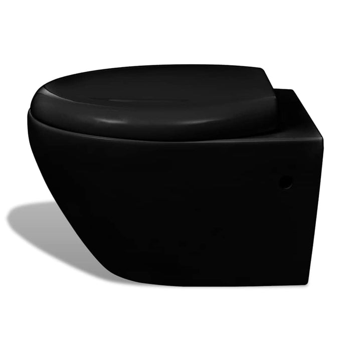 Vas toaletă suspendat cu rezervor încastrat, ceramică, negru WALTI