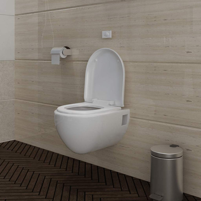 Vas toaletă suspendat cu rezervor încastrat, ceramică, alb WALTI