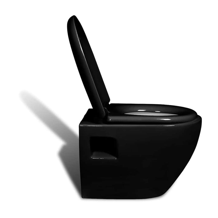 Vas toaletă suspendat cu rezervor, ceramică, negru WALTI