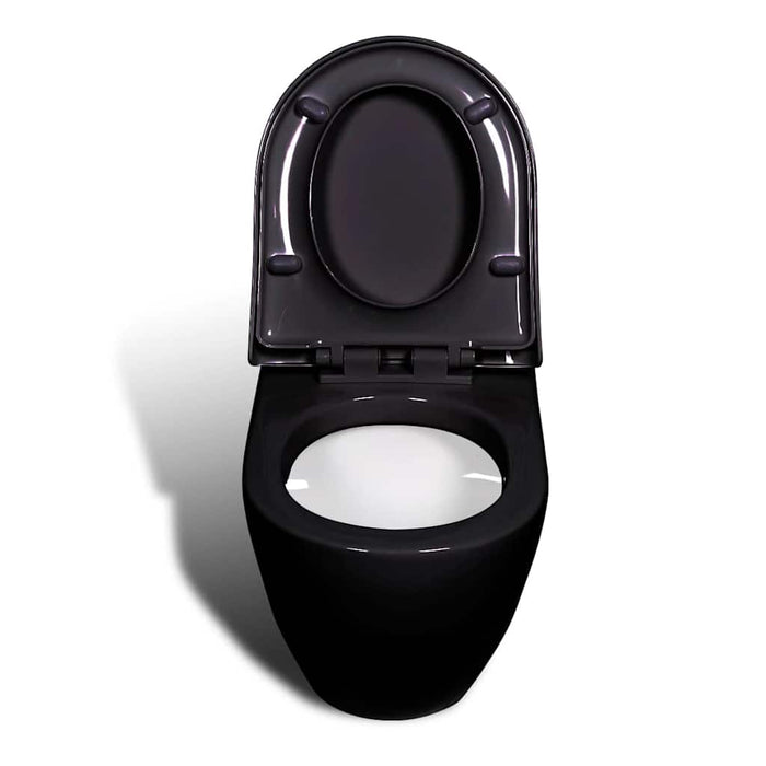 Vas toaletă suspendat cu rezervor, ceramică, negru WALTI