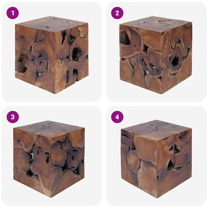 Taburete, 2 buc., Maro, 40x40x45 cm, lemn de tec masiv WALTI