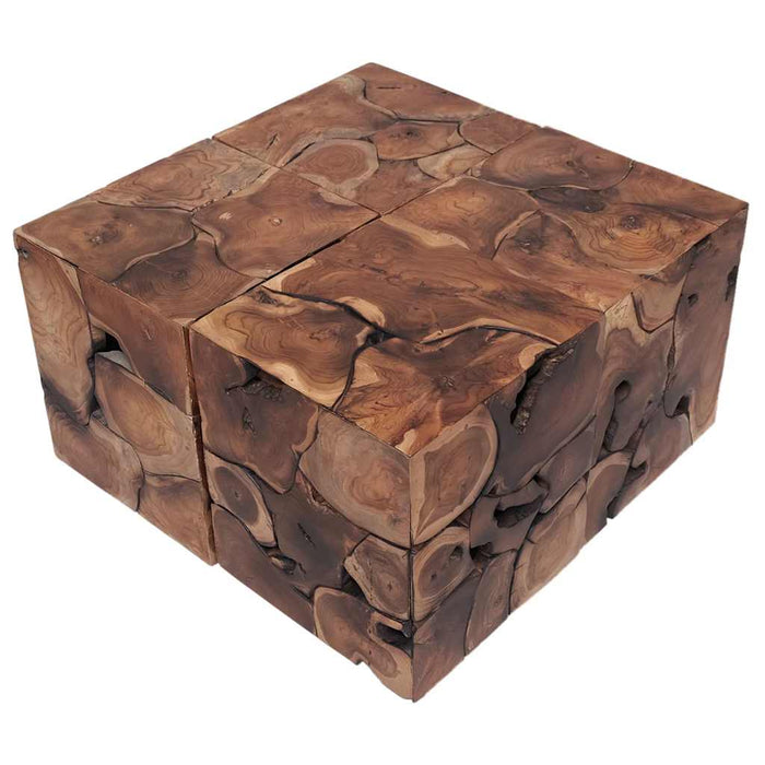 Taburete, 4 buc., maro, 40x40x45 cm, lemn de tec masiv WALTI