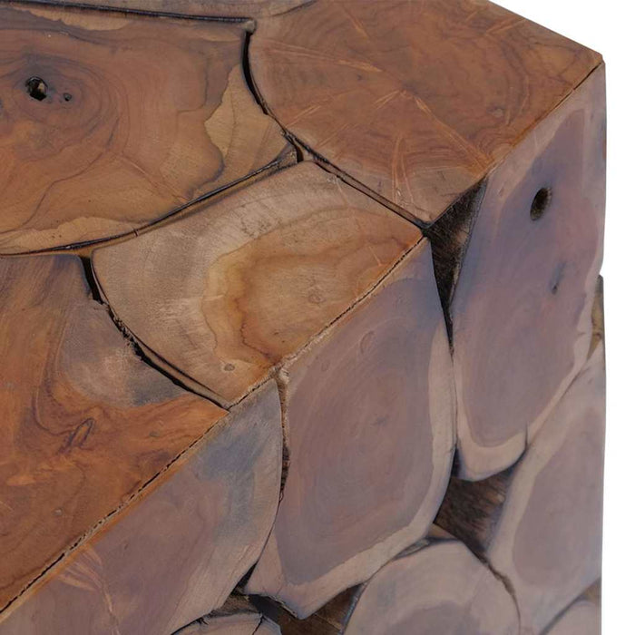 Taburete, 4 buc., maro, 40x40x45 cm, lemn de tec masiv WALTI