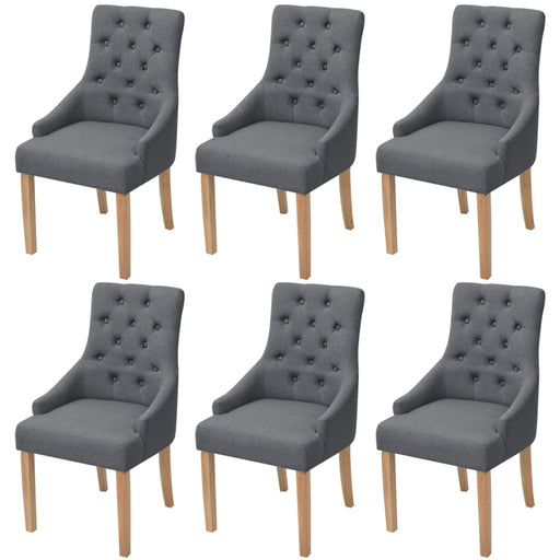 Scaune de sufragerie, 6 buc., gri închis, material textil - WALTI WALTI