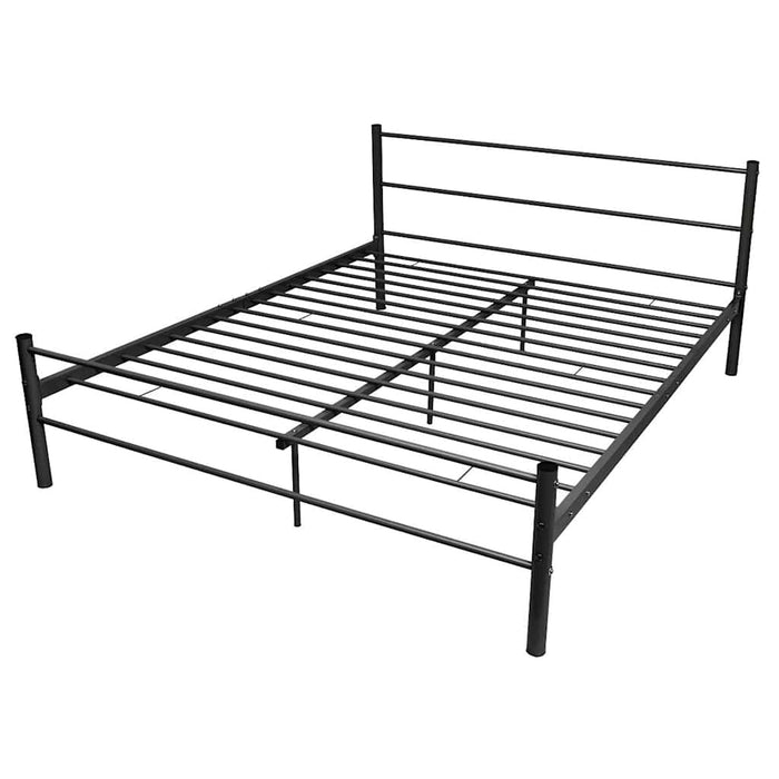 Pat cu saltea, negru, 180 x 200 cm, metal WALTI