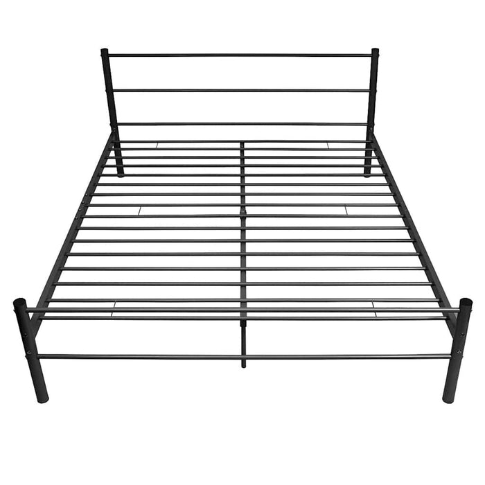 Pat cu saltea, negru, 180 x 200 cm, metal WALTI