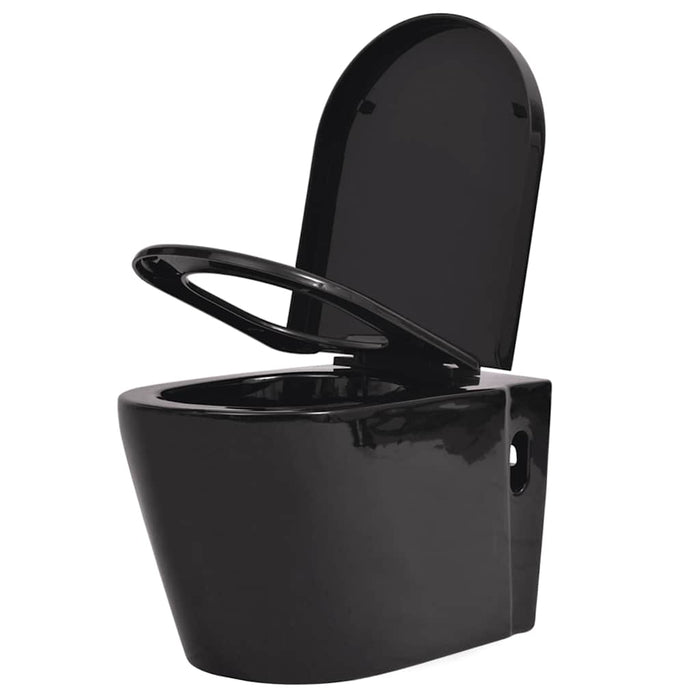 Vas toaletă suspendat cu rezervor încastrat, ceramică, negru - WALTI WALTI