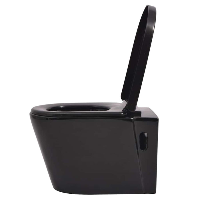 Vas toaletă suspendat cu rezervor încastrat, ceramică, negru - WALTI WALTI