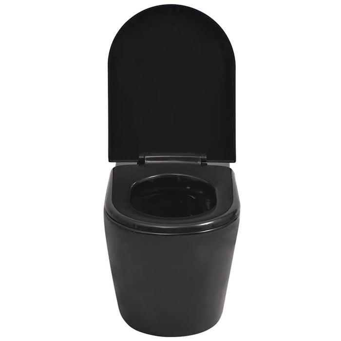 Vas toaletă suspendat cu rezervor încastrat, ceramică, negru - WALTI WALTI