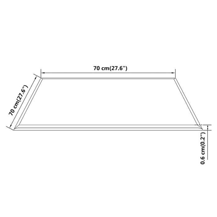 Blat de masă din sticlă securizată, pătrat, 700 x 700 mm - WALTI WALTI