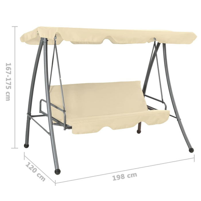 Balansoar de exterior cu copertină, alb nisipiu - WALTI WALTI